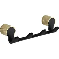 Mexen Base viervoudige handdoekhaak, zwart/goud - 70882354-57