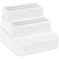 Melitt Verstelbare Kattenbakhelling met 3 Treden, Filterfunctie, Afneembare Kattenbakvanger, voor Kleine en Oudere Katten, Wit