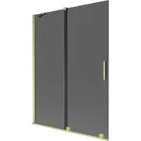 Mexen Velar badwand met 2 schuifbare deuren 130 x 150 , grafiet, geborsteld goud - 896-130-000-41-55