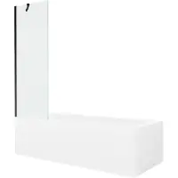 Mexen Vega rechthoekig bad 160 x 70 met ombouw en 1-delige scherm 60 , transparant, zwart - 550116070X9506000070