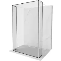 Mexen Kioto vrijstaande douchewand 90 x 30 x 30 , zwart frame, wit - 800-090-030-222-20-70-030