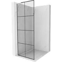 Mexen Kioto L douchewand Walk-in 70 x 200 , zwart rooster, wit - 800-070-103-20-77