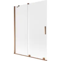 Mexen Velar badwand met 2 schuifdeuren 130 x 150 cm, ijsglas, roze goud - 896-130-000-31-60
