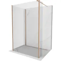 Mexen Kioto douchewand Walk-in 140 x 90 x 40 , transparant, geborsteld koper - 800-140-090-221-65-00-040