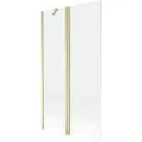Mexen Mist douchewand 2-delig 100 x 150 , transparant, goud geborsteld - 8A9-100-011-55-00