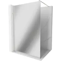 Mexen Kioto douchescherm Walk-in 80 x 200 , spiegel 8 mm, geborsteld nikkel - 800-080-101-97-50