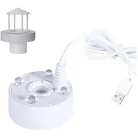 Melitt Mist Maker, Guard Float USB-Poort 4 Kleuren LED-Verlichting Fog Machine, Fontein Water Fogger Verstuiver Wit