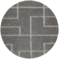 Rugsx Badkamertapijt SUPREME cirkel LINES, lijnen, antislip, zacht - grijs cirkel 67 cm