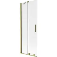 Mexen Velar 2-delige schuifbare badscherm 75 x 150 cm, mat, goud geborsteld - 896-075-000-31-55