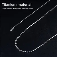 Torribaly Ketting van puur titanium, glazen kralenhanger, roest niet gemakkelijk, eenvoudige lichtgewicht armband van legering-B