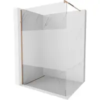 Mexen Kioto douchewand Walk-in 110 x 200 , transparant/matglas 8 mm, roze goud - 800-110-101-60-35