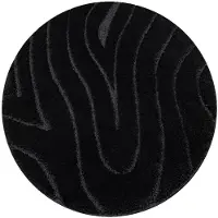 Rugsx Badkamertapijt SUPREME cirkel WAVES, Golven, antislip, zacht - zwart cirkel 100 cm