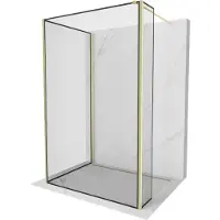 Mexen Kioto douchewand Walk-in 130 x 70 x 30 , zwart frame, goud geborsteld - 800-130-070-221-55-70-030