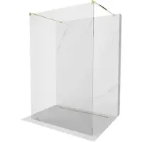 Mexen Kioto vrijstaande douchewand 180 x 200 , transparant 8 mm, goud - 800-180-002-50-00