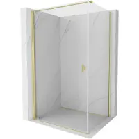 Mexen Mist-B draaideur douchecabine 80 x 75 , transparant, geborsteld goud - 8A2T-080-075-55-00