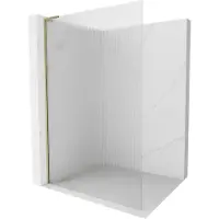 Mexen Kioto L douchewand Walk-in 100 x 200 , strepen, goud - 800-100-103-50-09