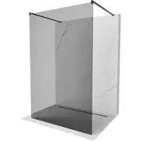 Mexen Kioto vrijstaande douchewand 100 x 200 , grafiet 8 mm, zwart - 800-100-002-70-40
