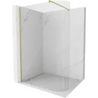 Mexen Kioto-R afgeronde inloopdouchewand 160 x 200 , transparant 8 mm, geborsteld goud - 800-160-101-55-06