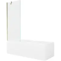 Mexen Cubik rechthoekig bad 170 x 70 met ombouw en 1-vleugelig scherm 70 , transparant, goud - 550317070X9507000050