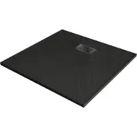 Mexen Hugo vierkante douchebak SMC 90 x 90 , zwart, zwarte afdekking - 42709090-B