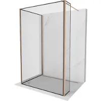 Mexen Kioto douchewand Walk-in 110 x 90 x 30 , zwart frame, geborsteld koper - 800-110-090-221-65-70-030