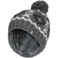 Heat Holder - Beanie Pom Pom-muts voor heren - Grijs