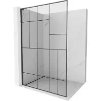 Mexen Kioto L douchewand Walk-in 100 x 200 , zwart patroon, zwart - 800-100-103-70-78
