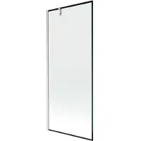 Mexen Next badwand scherm 1-delig 80 x 150 , zwart frame, geborsteld nikkel - 895-080-000-00-70-97
