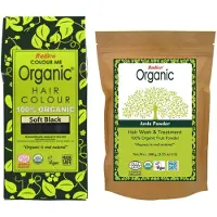 Radico ORGANIC AMLA 100% Natuurlijke BIO Organic Vegan Haargroei, Anti-Haaruitval, Anti-Vergrijzing, Care, Volume, Voedende Poeder Haarmasker en Shampoo 2 in 1 met ECOCERT 100g