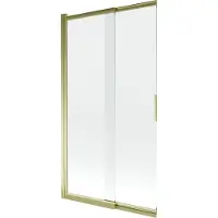 Mexen Fox badwand scherm 2-delig schuifbaar 100 x 150 , transparant, goud - 891-100-002-50-00