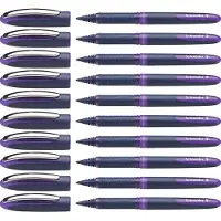 Schneider Electric Schneider One Business Rollerball Pen 0,6 mm Ultra-Smooth Tip Blauwe Vat Violette Inkt Doos van 10 Pennen (183008)