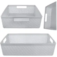 Kadax Lioni rechthoekige mand 33 x 26 x 8 cm lichtgrijs
