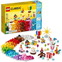 LEGO Classic Creative Party Box Bricks Set 11029 Family Games to Play Together Includes 12 Mini-Build Toys: Teddy Bear Clown Unicorn Fun for All