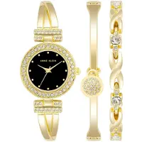 Anne Klein Premium dameshorloge en armbandenset met kristallen accenten