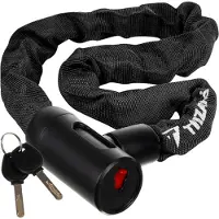 Trizand Fietsslot - L90 cm - zwart - RVS - ketting - fietsketting - beugelslot - inclusief 2 sleutels