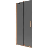 Mexen Velar badwand 2-delig schuifbaar 80 x 150 , grafiet, geborsteld koper - 896-080-000-41-65