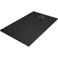 Mexen Hugo rechthoekige douchebak SMC 160 x 80 , zwart, zwarte afdekkap - 42708016-B