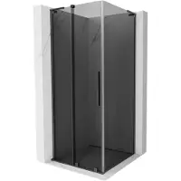 Mexen Velar L schuifdouchecabine 100 x 100 , grafiet, geborsteld kanongrijs - 871-100-100-43-66