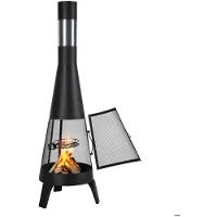 DUOKU Buitenrookkanaal 508 mm--Gietijzeren Conische Houtkachel voor Barbecue en Verwarming-met Rooster