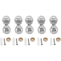 MaxPower Set van 5 kristallen decoratieve muurhaken, handdoekhaken, messing kapstokken, hangers, kledinghaken, badkameraccessoires