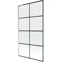Mexen Next L badwand 1-delig 100 x 150 , zwart raster, chroom - 895-100-000-03-77-01