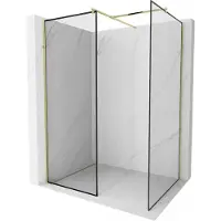 Mexen Kioto douchewand Walk-in 140 x 90 , zwart frame, goud - 800-140-202-50-70-090
