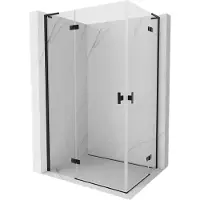 Mexen Mist-H L Duo draaideur douchecabine links 90 x 80 , transparant, zwart - 8A5L-090L-080P-70-00
