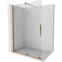 Mexen Velar schuifbare inloopdouchewand 150 x 200 , transparant 8 mm, roze goud - 871-150-000-03-60