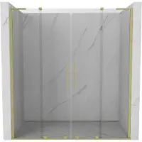 Mexen Velar L Duo schuifdouchedeur 170 , transparant, geborsteld goud - 871-170-003-02-55