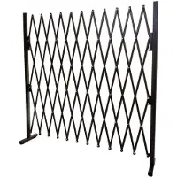 MCW -B34, hondenhek, schaarhek, Veiligheidshek, uitschuifbaar, dierenbeschermingsrooster, bruin aluminium ~ hoogte 153cm, breedte 36-300cm