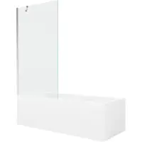 Mexen Cubik rechthoekig bad 170 x 70 met omhulsel en 1-delige scherm 90 , transparant, chroom - 550317070X9509000001