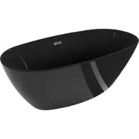 Mexen Eris vrijstaande badkuip 170 x 80 , zwart, overloop gun metal - 53441708070-95