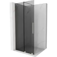 Mexen Velar schuifwanddouche Walk-in 90 x 200 , grafiet 8 mm, geborsteld nikkel - 871-090-000-43-97
