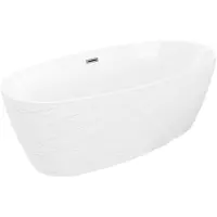 Mexen Olea vrijstaande badkuip patroon 170 x 80 , wit, overloop gun gray geborsteld - 52821708000-66